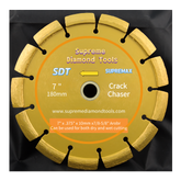 Supreme Diamond Tools crack chaser diamond blade on a black background